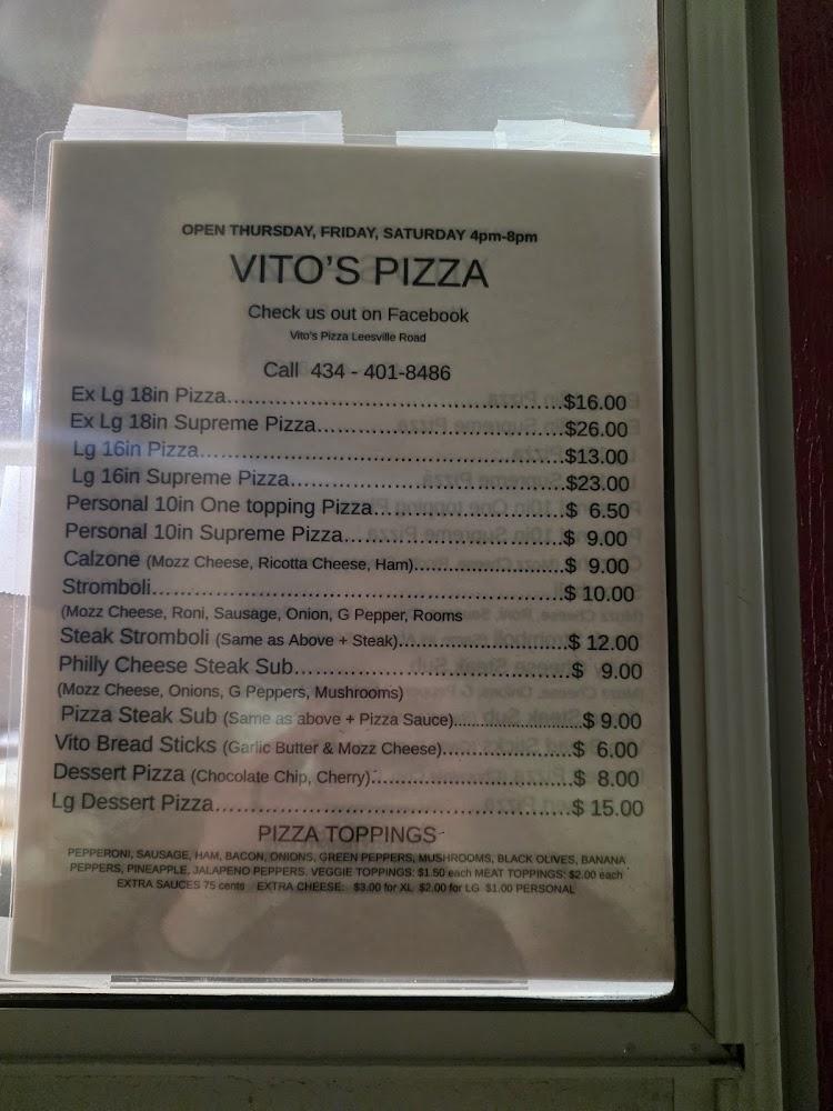 Vito's Pizza Menu image 1